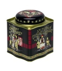 Tea Caddy Black Jap w Fitted Lid 250g
